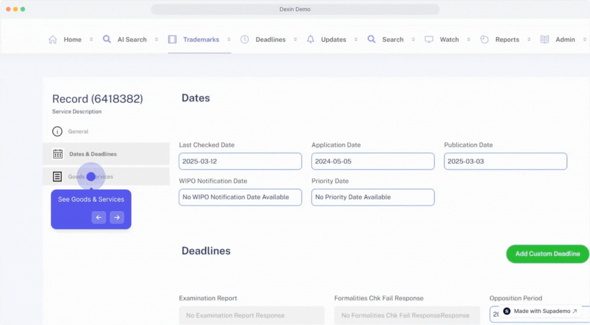 Deadline Management demonstration